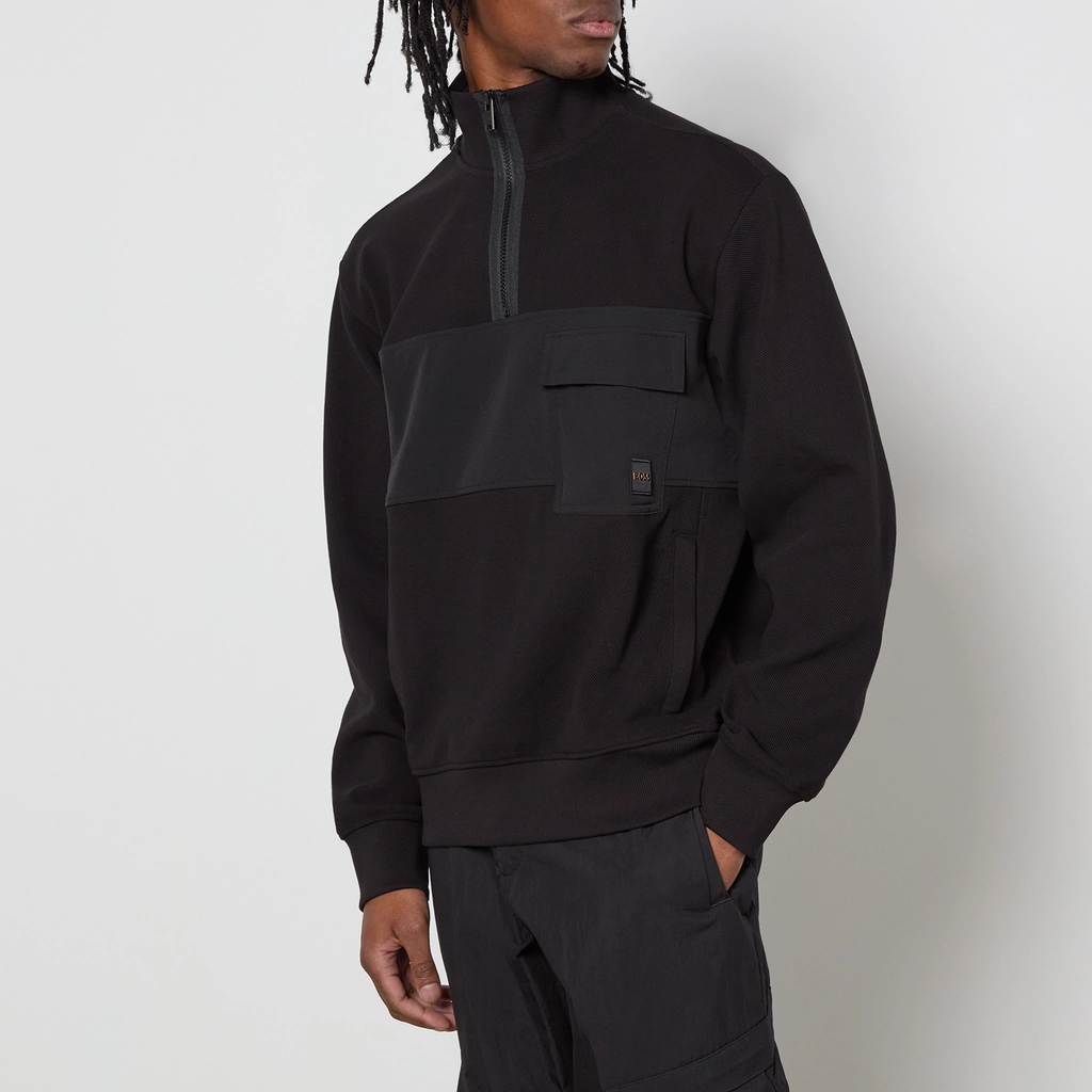 Hugo Boss Tech Quarter Zip Jersey Sweatshirt - S